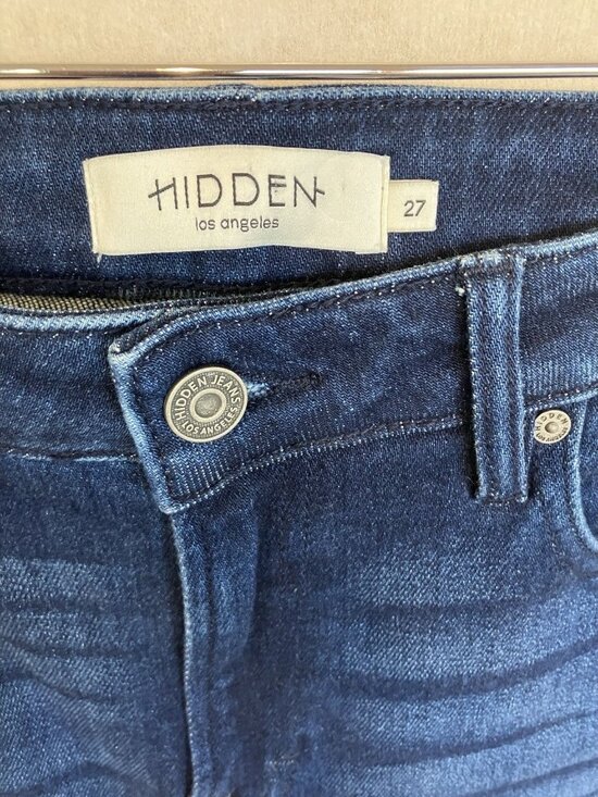 Hidden Los Angeles Clean Classic High Rise Straight Leg Blue Denim Jeans, Sz 28 - Picture 3 of 9